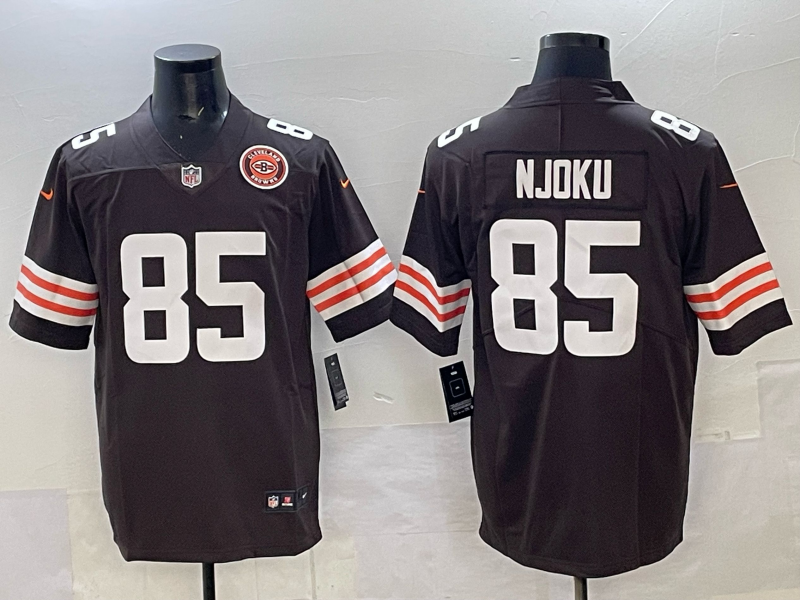 Men 2025 Cleveland Browns 85 Njoku brown Nike Limited NFL Jersey 003
